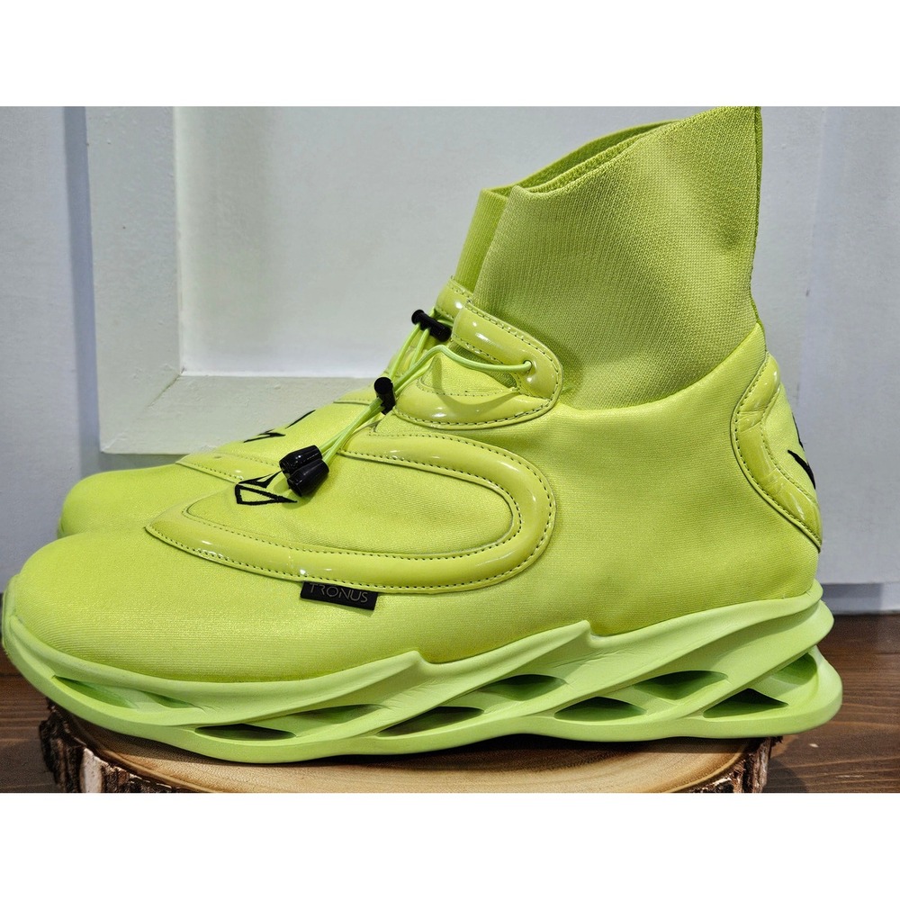 RARE Retired Collectible Tronus Mens 11.5 High Top Sneakers Neon Lime